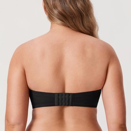 Delimira Women's Strapless Bras Underwire Non Padded Support Multiway Bandeau Bra for Bigger Bust Black 42DD