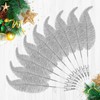 ELECLAND 8 Pcs Wedding Decorations Glitter Feather Ornament Christmas Artificial