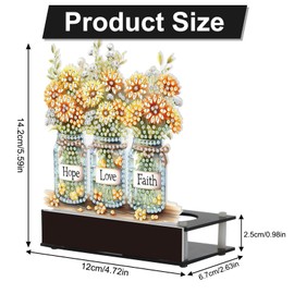 Diamond Art Painting Kit Candle Holders, Flower Vase Special Shape Decorative Tabletop Countertop Candle Holders, Wedding, Birthday, Gathering, Holiday Party Decorations