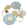 Wall Iron Decoration Lotus Shape With Mirror Metal Wall Art