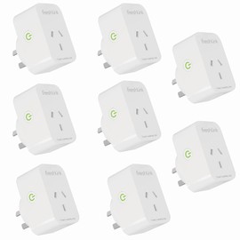 Smart Plug 10A FreshLink Smart Indoor Socket Wi-Fi Bluetooth with Remote Control,Timer, Energy Monitoring, Compatible with Alexa & Google Home, SAA Certified, 2.4GHz WiFi Only (8 Pack)