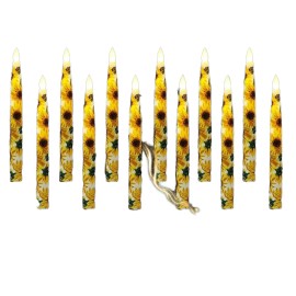 12PCS Floral Sunflower LED Magic Floating Candles Wand with Remote Timer Battery Operated for Home Wedding Garden Party Decorcolor: Blue flower, size: Medium (6"-8")