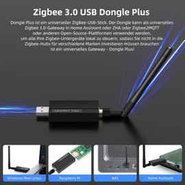 AVATTO Zigbee 3.0 Gateway, Home Assistant Gateway, Zigbee 3.0 USB Dongle Plus, Standard Zigbee2MQTT Protocol, for Zigbee2MQTT or ZHA in Home Assistant, Compatible with All Zigbee Devices