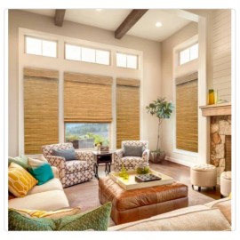 Home Decorators Collection Modern Farmhouse Honey Flat-Weave Cordless Bamboo Shade 26.5" W x 72" L