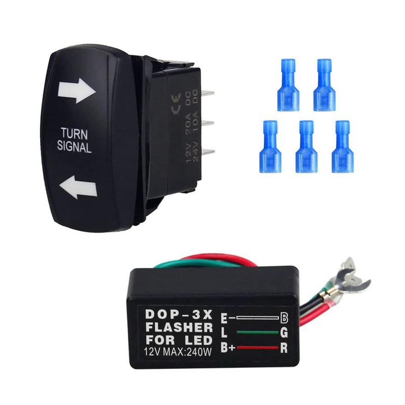 Aswalling 12V Universal 3-Wire Flash Controller W/Turn Signal Switch LED