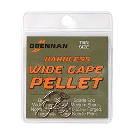 Drennan Wide Gape Pellet Hooks - Barbless Size 10