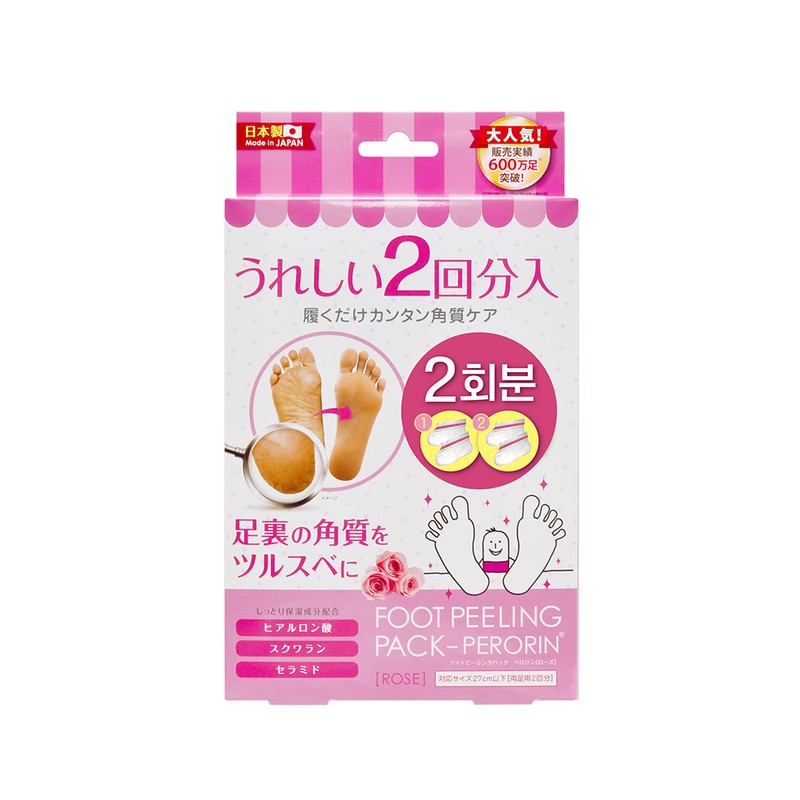 페로린 발팩장인 페로린 로즈향 2회분 1개 뒤꿈치갈라짐 각질제거 필링팩 발바닥