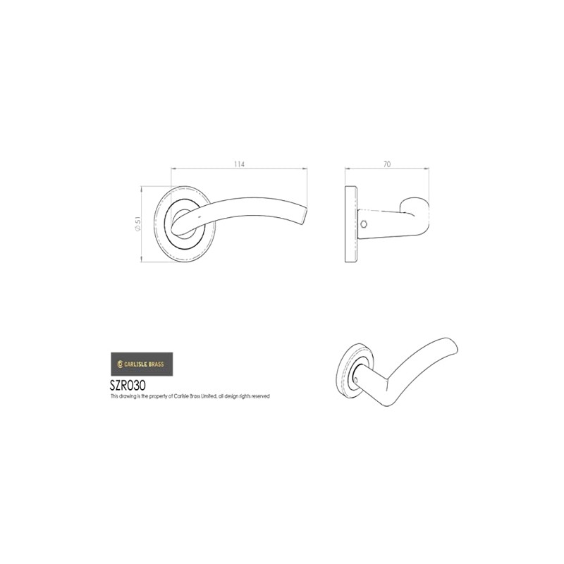 Carlisle Brass SZR030PN Door Handle Polished Nickel