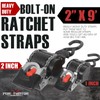 Porotmotor Stainless Steel Bolt-On Retractable Ratchet Straps, 2 inch x