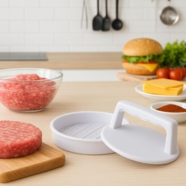 GC GLOBALCOMMERCE - Molde de plástico para Hamburguesas Prensa de Mano Antiadherente para una Perfecta Hamburguesa