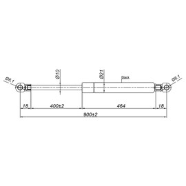 Generic Universal Gas Struts Spring Eyelet | 100-1000 Newton | Length Options 200 mm to 900 mm | Heavy-Duty | Lift Support System (900MM, 900 N)