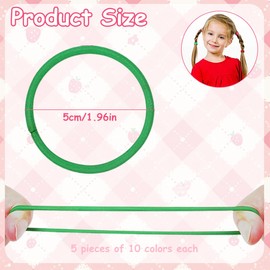 50 Stück Haargummis Mädchen, 5 cm Zopfgummis ohne Metall, Mehrfarbige Haarbänder und Pferdeschwanz-Halter, 25 mm Elastische Haarschmuck-Gummis für Mädchen/Frauen/Männer