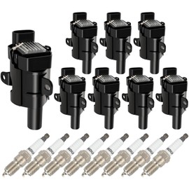 AZHZ 8PCS Ignition Coils and 8PCS Spark Plugs Compatible with 2001-06 for Chevy for Tahoe with Round 2003-04 for GMC for Envoy XL V8 5.3L with Round 1999-04 for GMC for Sierra 2500 with Round