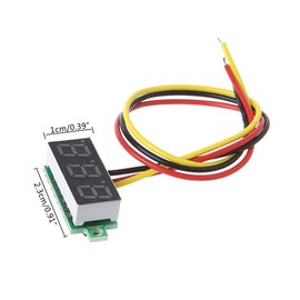 GTIWUNG Pack of 4 Mini Digital Voltmeter, DC 0.28 Inch Three-Wire Voltage Tester, DC 0-100 V Mini Digital Voltmeter Tester LED Display Reverse Polarity Protection and Accurate Pressure Measurement, 4