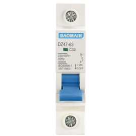 Baomain - Disyuntor miniatura de 1 polo, DZ47-63 C32 AC 230 V 32 Amp Montaje en riel DIN