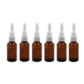 30ml 6PCS /1 Ounce Amber Glass Empty Nasal Sprayers Bottle