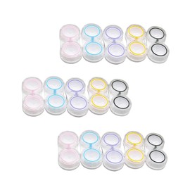 Outanaya 15pcs Leak Case Dual Storage Organizer Yellow and Black Transparent Travel Holder for Management