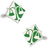 Green Silver Scales of Justice Lawyer Attorney Judge Legal Cufflinks