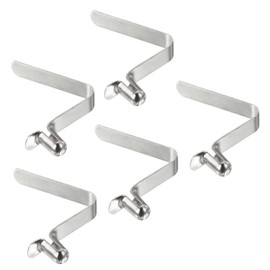 PATIKIL 8x5mm Kayak Paddle Snaps, 5 Pack Tent Pole Push Button Spring Clips Steel Hollow Button Locking Tube Single Pin for Kayak Paddle Tent, Silver