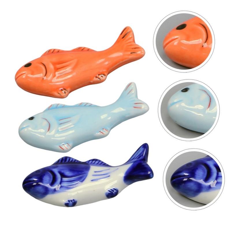 Cabilock Unique Fish Ceramic Chopstick Rests Holders Sturdy and Stylish