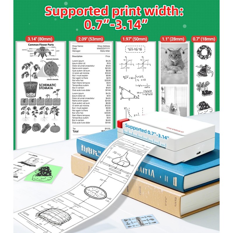 ORGBRO Sticker Printer Machine, X3 Mini Printer Print Pods Portable