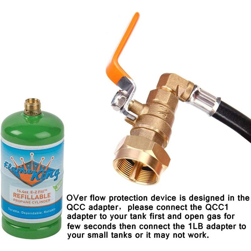 1 lb. Propane Tank Refill Adapter with 3FT Hose –