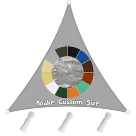 Triangular Awning (20 Colours and 99 Sizes), Awning, Waterproof Sun Protection, PES Polyester, 98% UV Protection Canopy, Tarpaulin for Garden Outdoor, 1.6 x 1.6 x 1.6 m, Light Grey