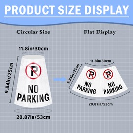 2 Pack “No Parking” Message Collars Cone Sleeve, Parking Signs for Traffic Safety, Bright Reflective 360° High Visible Cone Topper, Suit for Outdoor Road Driveway