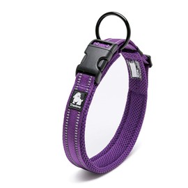 WINHYEPET True Love Dog Collar Reflective Sandwich lining Nylon Webbing Comfortable and Safe Adjustable Buckle convenient used for walking for Samll/Medium/Large neck ring TLC5011(Purple,XL)