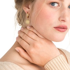 NOELANI Women's Earrings 925 Sterling Silver / Stainless Steel with Jewellery Gift Box, Stainless Steel, No Gemstone