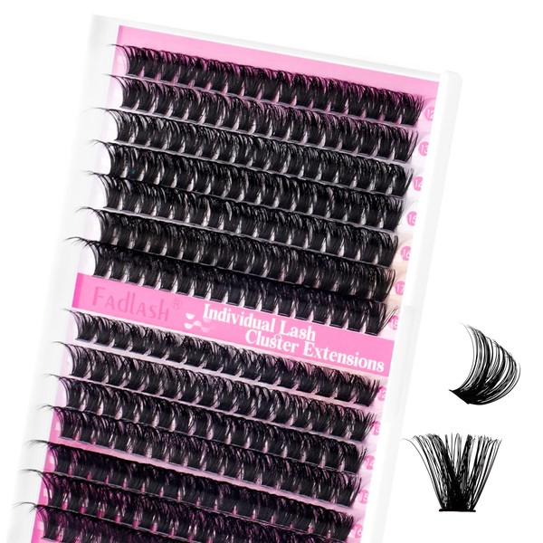 FADLASH Cluster Lashes D Curl Wispy Individual Lashes DIY Eyelash