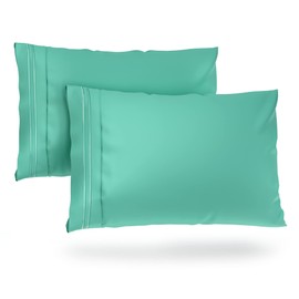 Cosy House Collection Pillowcases King Size - Pastel Green Luxury Pillow Case Set of 2 - Premium Super Soft Hotel Quality Pillow Protector Cover - Cool & Wrinkle Free