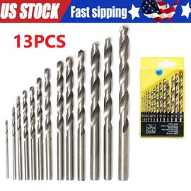 Unbranded 13Pcs HSS Titanium Coated Twist Drill Bit Set 1.5-6.5mm Hex Shank For wood Metal