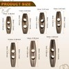 HARFINGTON 10pcs Wooden Toggle Buttons 30mm / 1.2" Wood Olive