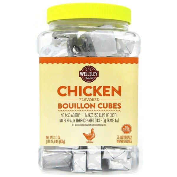 Wellsley Farms Chicken Flavored Bouillon Cubes (Formerly Berkley & Jensen) - 75 Count