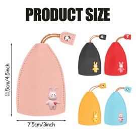CORTNEY 5 Pcs Pull Out Key Case, Cute Creative Pull-Out Key Case, Pull Out Car Key Case, Cartoon PU Leather Key Case, Car Key Case, Car Key Protection for Women Men, for Party Gifts, New Car Gift