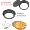 6 Pieces Tart Pan with Removable Base Non-Stick Carbon Steel