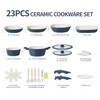 BECIGAR 23pcs Ceramic Pots and Pans Set, Nonstick Detachable Handle