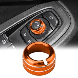 Auovo Rearview Mirrors Knob Ring Compatible with Subaru Forester Accessories 2019-2025 / Crosstrek 2018-2025 / Impreza 2017-2025 Mirror Control Switch Knob Cover Interior Trim 1PCS (Orange)