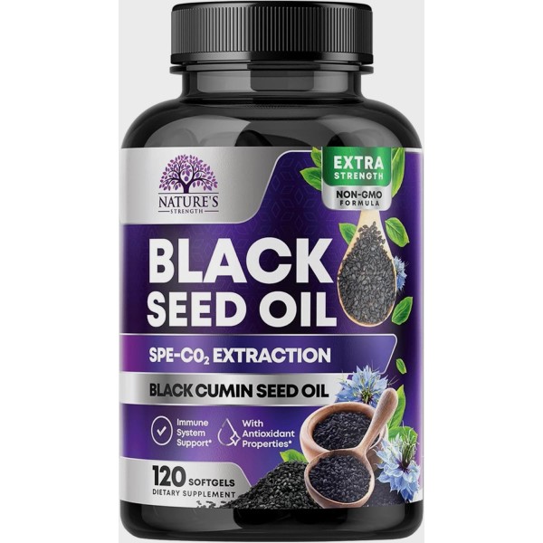 Branded Black Seed Oil Capsules 100% Cold Pressed Natural Immune