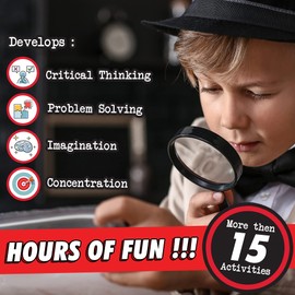 BLOONSY Spy Kit for Kids Detective Fingerprint Toys for 6 7 8 9 10 11 12 Year Old Boys Girls Secret Agent Investigation Science Set