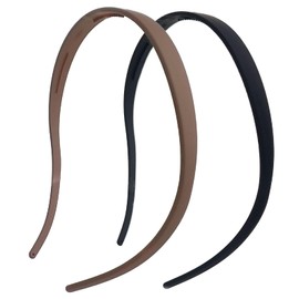 KOVOLITU 2 Pack Headbands Designed for Eyewear,Flex No Pressure Headbands for Women Matte Finish Comfortable Plastic Headbands with Teeth-Black,Coffee