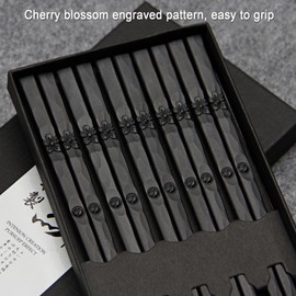 5 Pairs Fiberglass Chopsticks,Reusable Chopsticks, Japanese Chopsticks 9 Inches Chinese Japanese Chop Sticks Dishwasher Safe Non-Slip Chopstick Set with Case