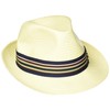 Scala Men's Toyo Fedora with Stripe Ribbon, Ivory, Large