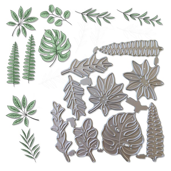 Die Cuts for Card Making, 9PCS Flower Leaf Cutting Dies