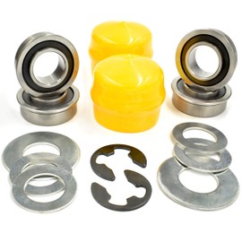 HD Switch (4 Pack) Front Wheel Bearings & Axle Rebuild Kit Replaces AM127303 for John Deere AM127304, AM118315, AM35443, M40514, M123254, R27434, M143338