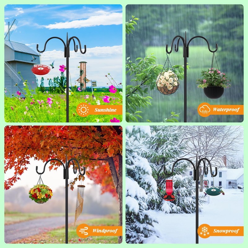 FEED GARDEN [Upgrade Version 92 Inch Three Shepherd Hooks for