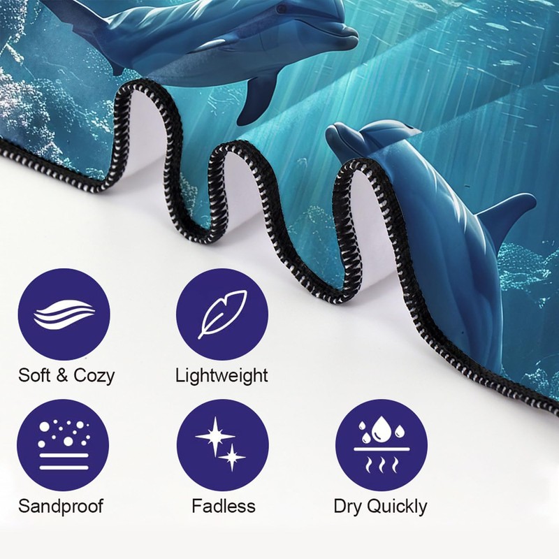 YISUMEI Microfibre Beach Towel XXL Beach Towel Lightweight Bath Towel