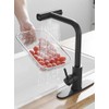 Black Kitchen Faucets with Pull Down Sprayer,Waterfall Kitchen Sink Faucet,Commercial
