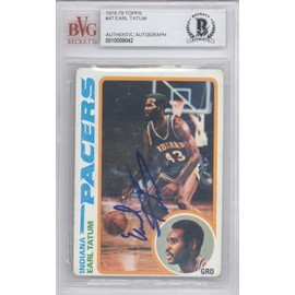 Earl Tatum Autographed 1978 Topps Card #47 Beckett BAS #10009042
